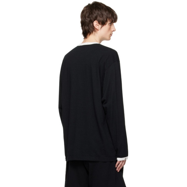  언더커버 UNDERCOVER Black Applique Long Sleeve T-Shirt 231414M213015