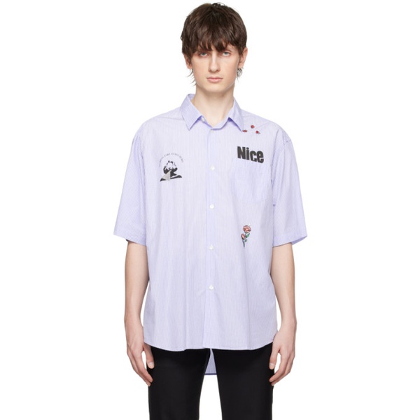  언더커버 UNDERCOVER Blue Striped Shirt 231414M192015