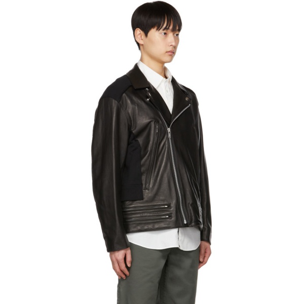  언더커버리즘 언더커버 Undercoverism Black Biker Leather Jacket 222822M181000