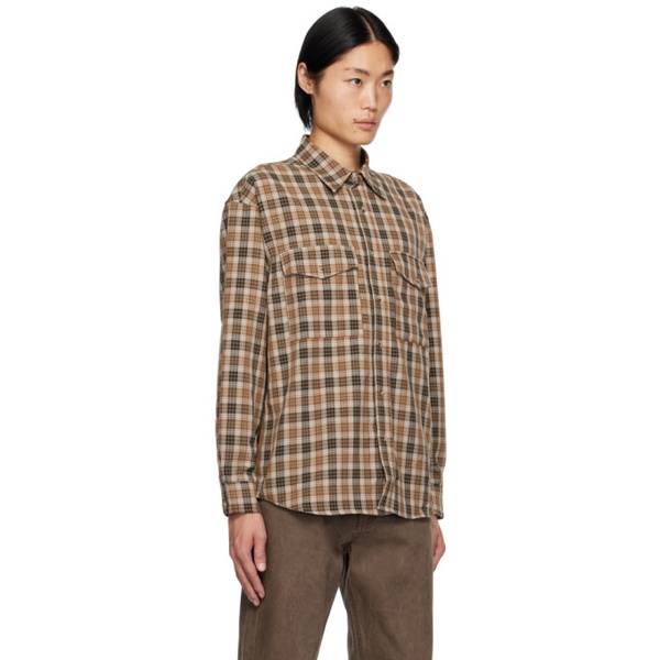  Uniform Bridge Beige Check Shirt 241155M192002