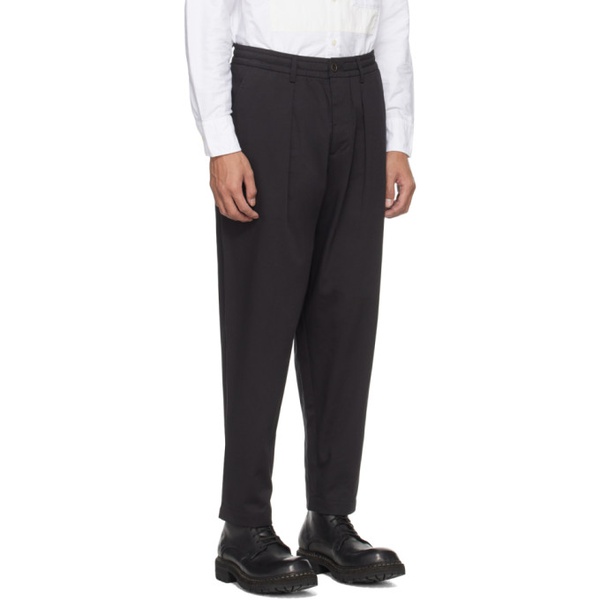  Universal Works Black Pleated Trousers 241674M191008