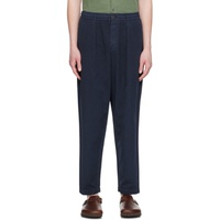 Universal Works Navy Pleated Trousers 242674M191008
