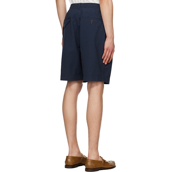  Universal Works Navy Pleated Shorts 231674M193002