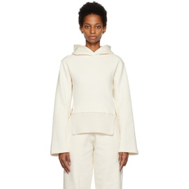 VAARA White Ribbed Hoodie 222015F097012