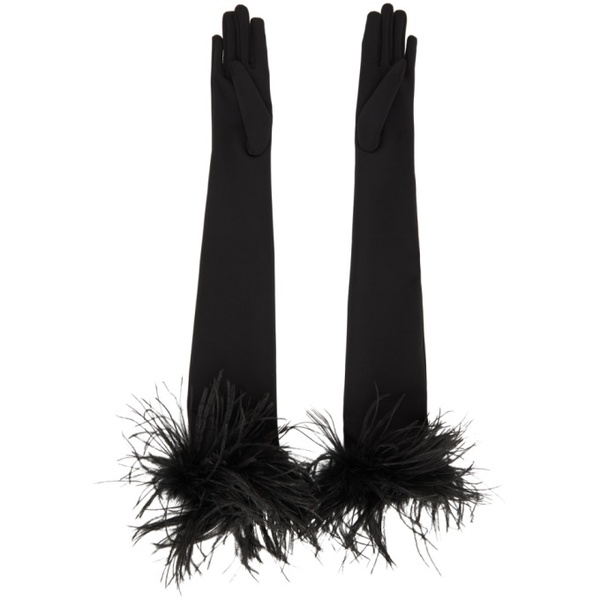  VAILLANT SSENSE Exclusive Black Feather Long Gloves 222981F012002