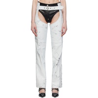 VAQUERA White Distressed Leather Pants 241999F084000
