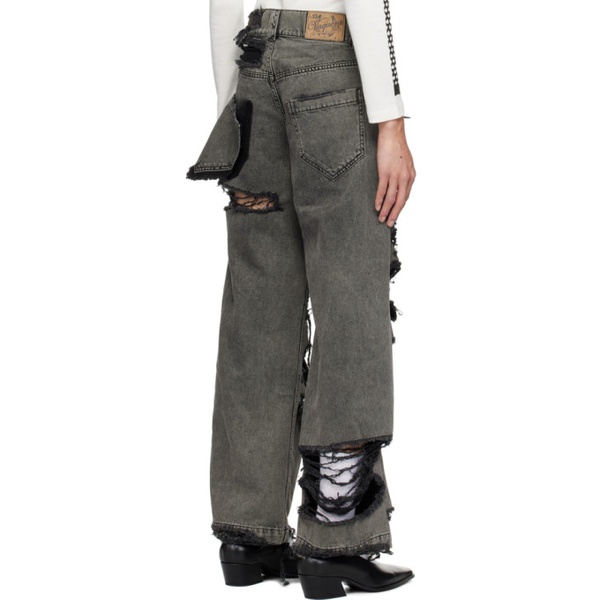 VAQUERA Gray Distressed Jeans 232999M186002