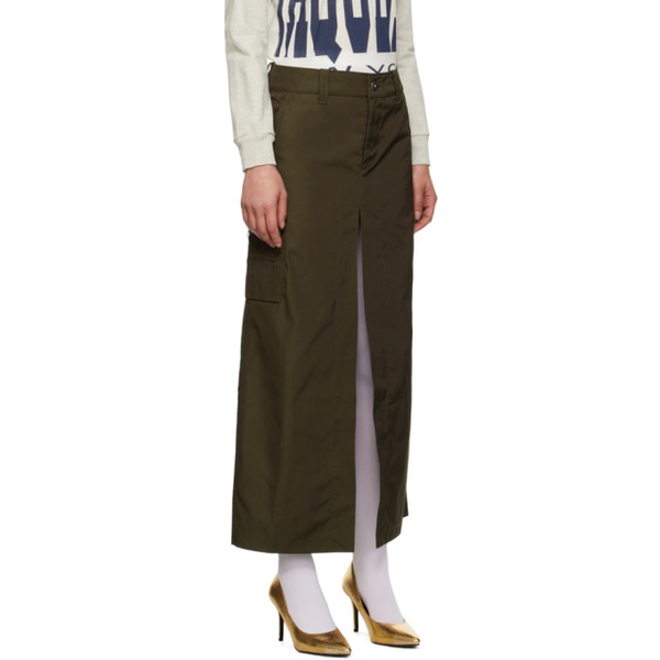  VAQUERA Khaki Split Maxi Skirt 231999F093001
