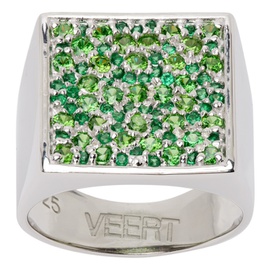 VEERT Green & White Gold The Multi Square Signet Ring 232999M147004