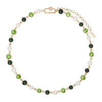 VEERT Green & Gold The Single Multi Green Freshwater Pearl Necklace 241999M145010