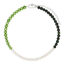 VEERT Multicolor The Chunk Multi Green Freshwater Pearl Necklace 241999M145016