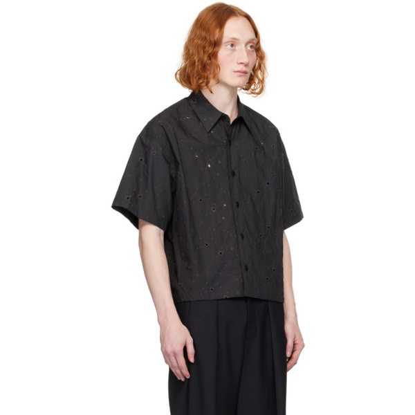  VEIN Black Tucked Shirt 241964M192001