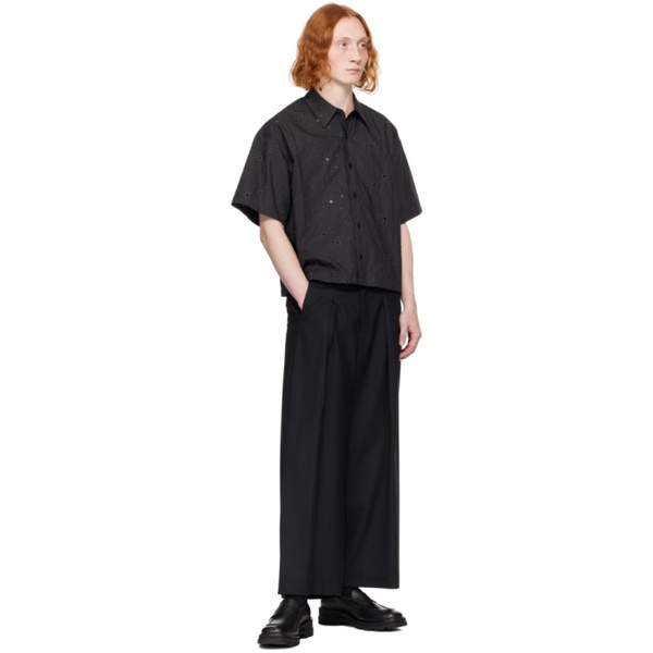  VEIN Black Tucked Shirt 241964M192001