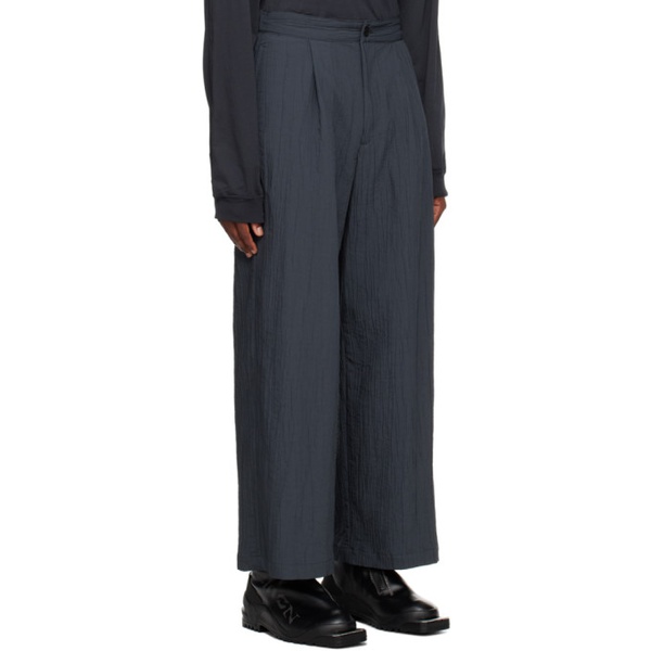  VEIN Gray Crinkled Trousers 232964M191002