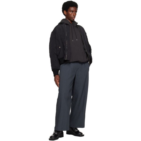  VEIN Gray Crinkled Trousers 232964M191002