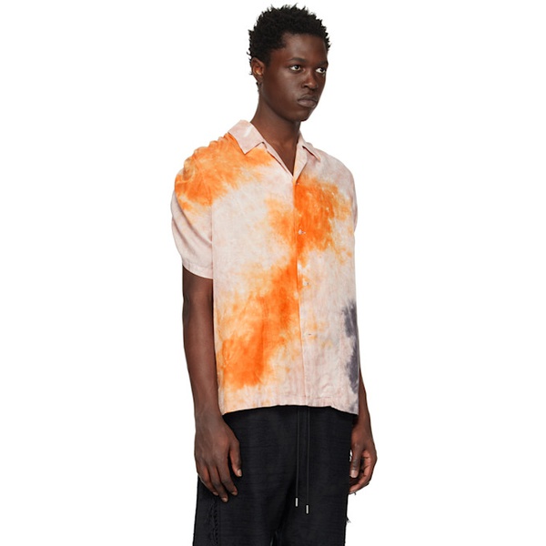  VEIN Orange Open Collar Shirt 231964M192003