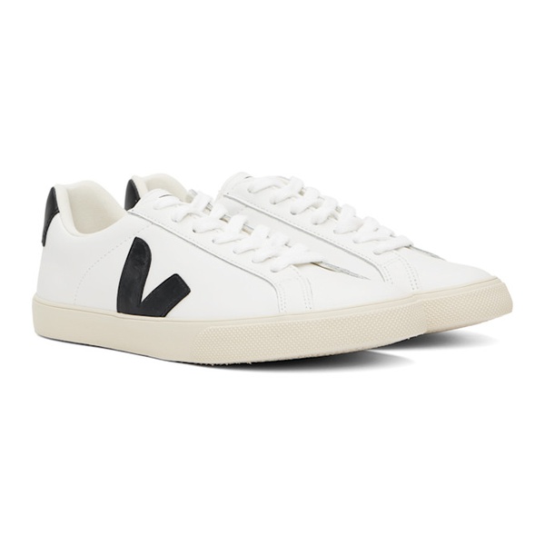  베자 VEJA White & Black Esplar Leather Sneakers 241610F128010
