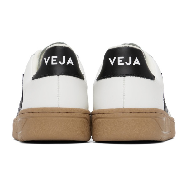  베자 VEJA White & Black V-12 Leather Sneakers 241610M237035