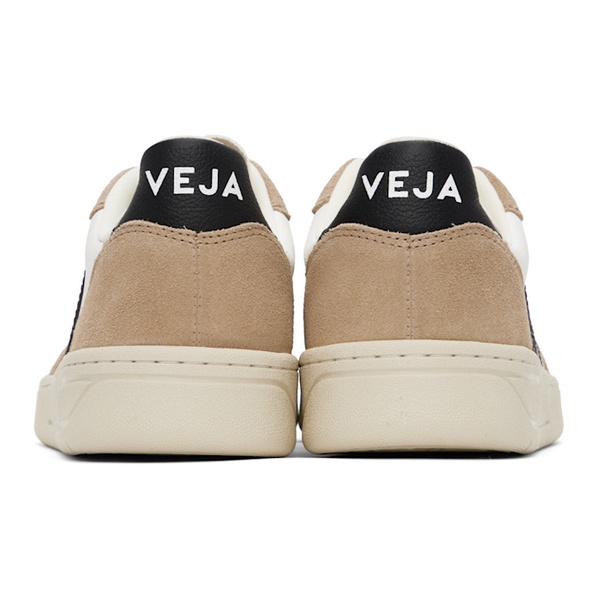  베자 VEJA White & Brown V-10 Leather Sneakers 241610M237048