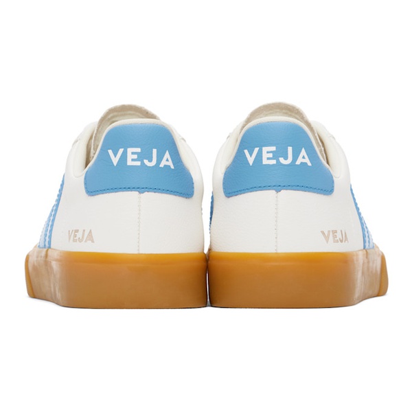  베자 VEJA White & Blue Campo Leather Sneakers 241610M237103