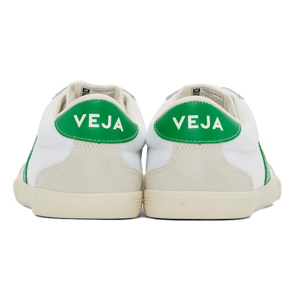  베자 VEJA White & Green Volley Canvas Sneakers 241610M237058