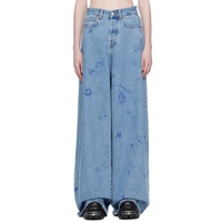 베트멍 VETEMENTS Blue Scribbled Jeans 232669F069002