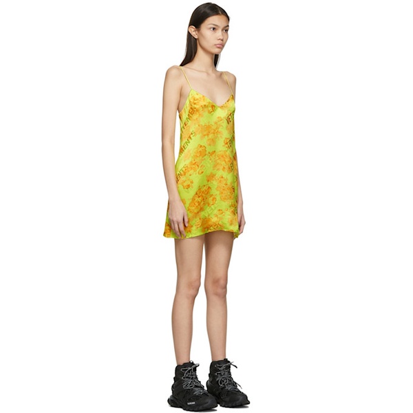  베트멍 VETEMENTS Yellow Acid Flower Slip Dress 221669F052007
