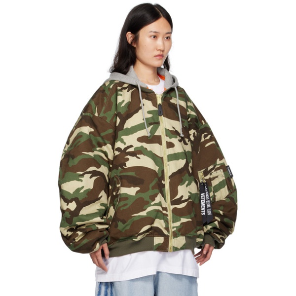  베트멍 VETEMENTS Khaki Alpha Industries 에디트 Edition Reversible Bomber Jacket 232669F058001