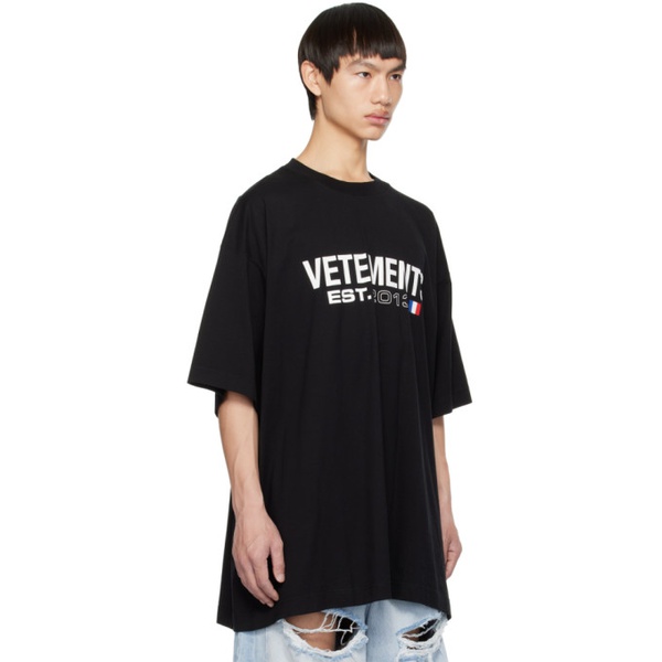  베트멍 VETEMENTS Black Printed T-Shirt 232669M213000