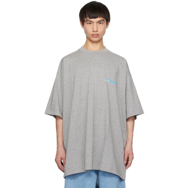  베트멍 VETEMENTS Gray Printed T-Shirt 232669M213048