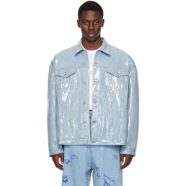 베트멍 VETEMENTS Blue Sequinned Denim Jacket 241669M177001