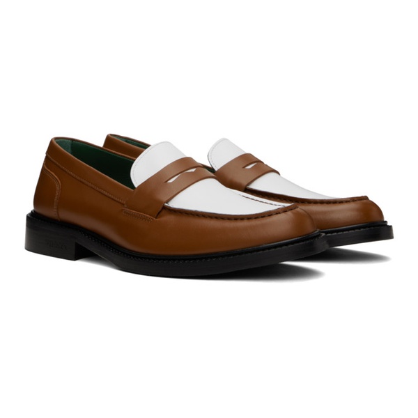  VINNY'S Brown & White Townee Two-Tone Loafers 241961M231003