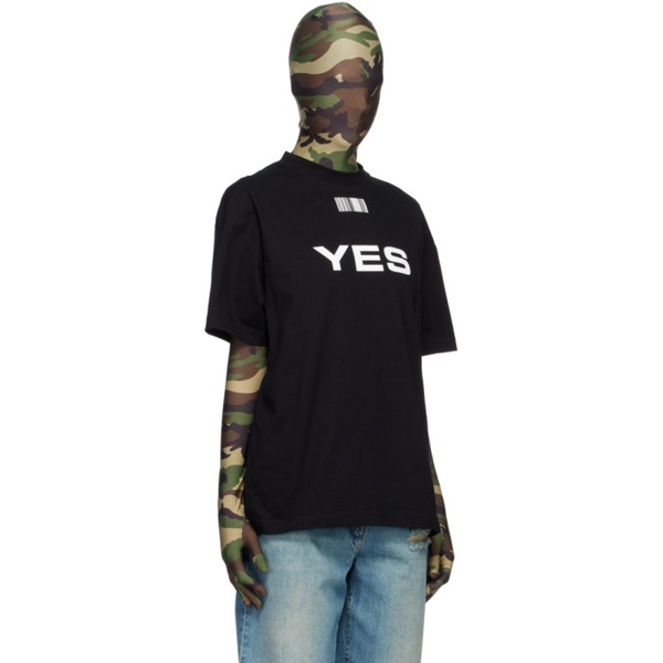 VTMNTS Black Yes/No T-Shirt 231254F110008