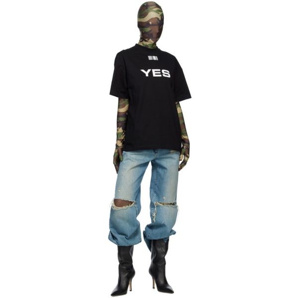  VTMNTS Black Yes/No T-Shirt 231254F110008