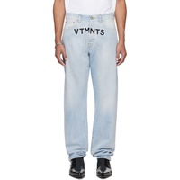 VTMNTS Blue Embroidered Jeans 241254M186009