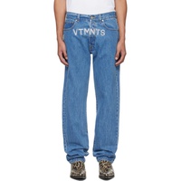 VTMNTS Blue Embroidered Jeans 241254M186010