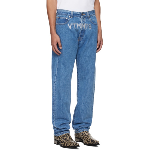  VTMNTS Blue Embroidered Jeans 241254M186010