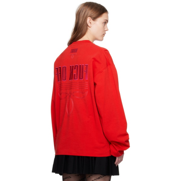  VTMNTS Red Embroidered Long Sleeve T-Shirt 241254F110009