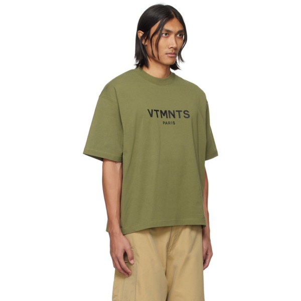  VTMNTS Green Printed T-Shirt 241254M213031