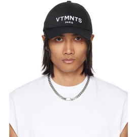 VTMNTS Black Paris Logo Cap 241254M139004