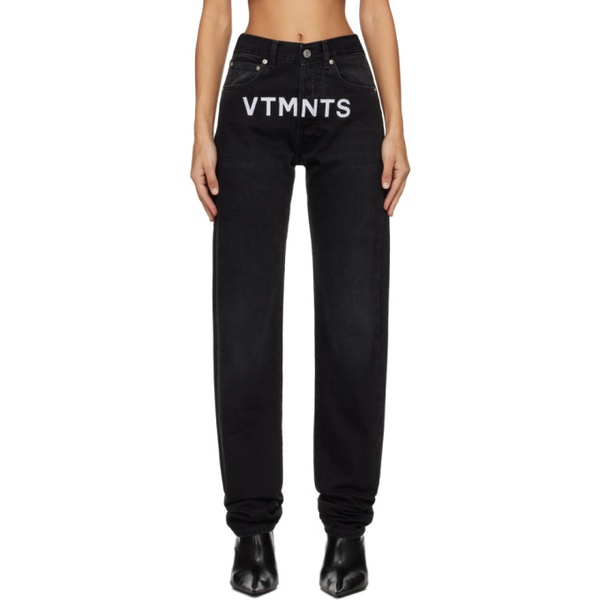  VTMNTS Black Embroidered Jeans 241254F069004