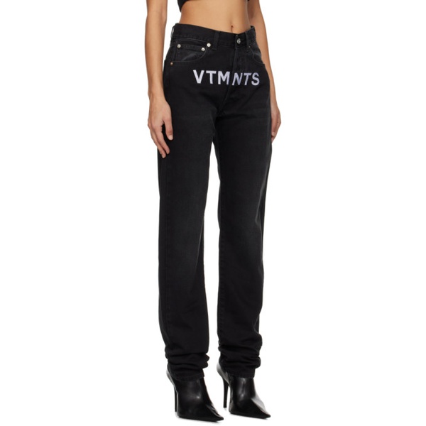  VTMNTS Black Embroidered Jeans 241254F069004