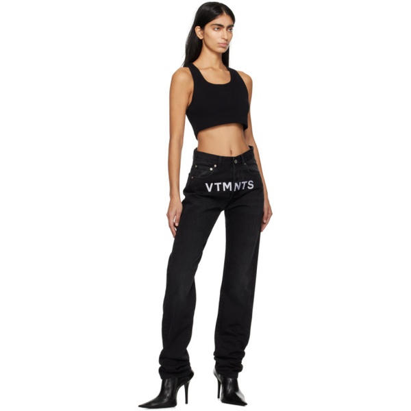  VTMNTS Black Embroidered Jeans 241254F069004