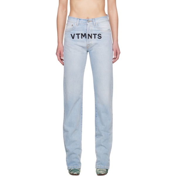  VTMNTS Blue Embroidered Jeans 241254F069003