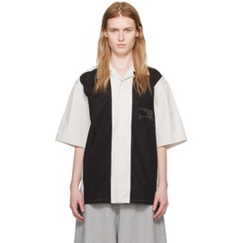 VTMNTS Gray & Black Spread Collar Shirt 231254F109000