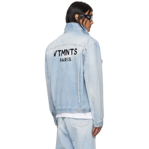  VTMNTS Blue Embroidered Denim Jacket 241254M177001