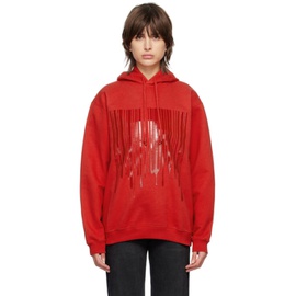 VTMNTS Red Dripping Barcode Hoodie 231254F097002