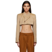 VTMNTS Tan Cropped Blazer 231254F057000