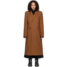 VTMNTS Brown Double-Breasted Coat 222254F059003