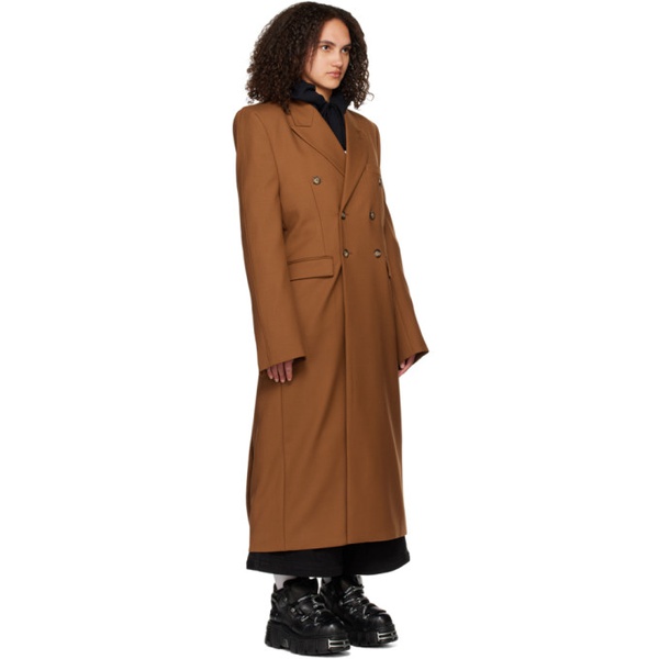  VTMNTS Brown Double-Breasted Coat 222254F059003